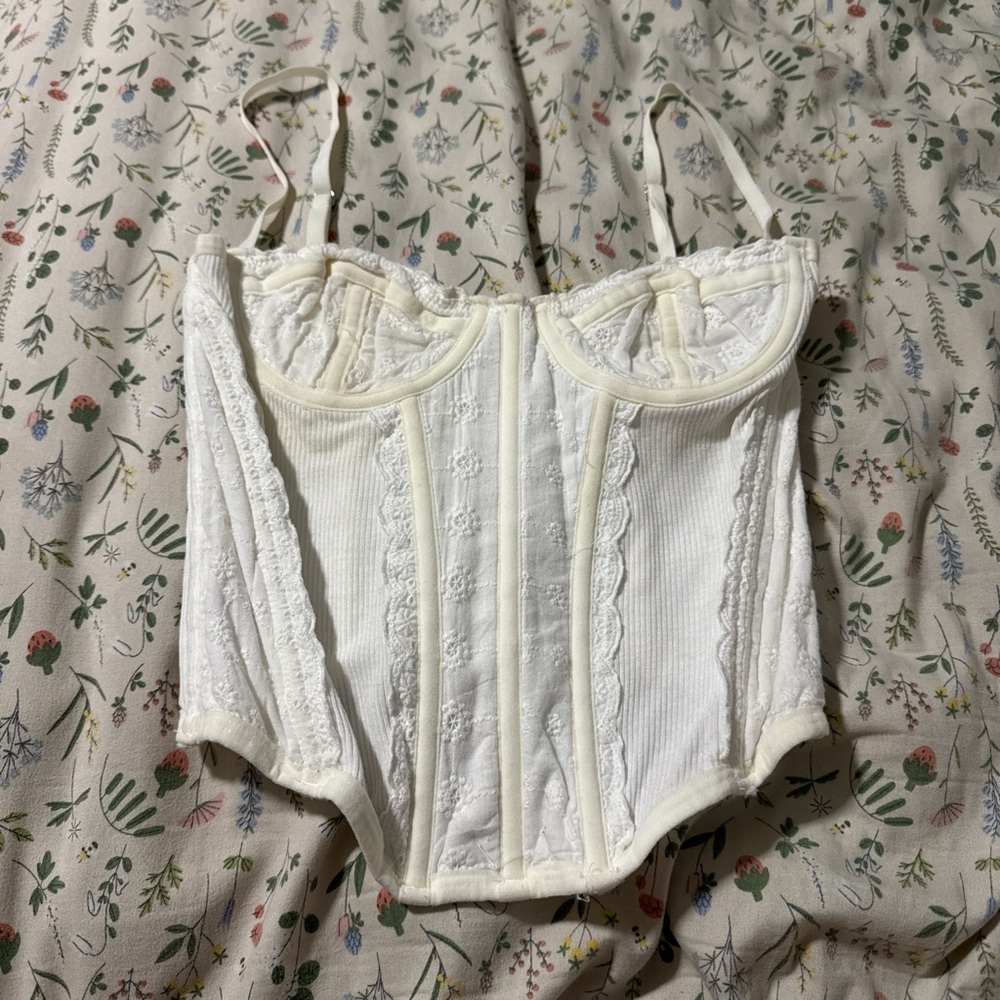 Urban Outfitters Cream Lace Bustier
